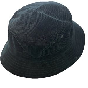 J.CREW Corduroy Bucket Hat Unisex S-M Black Breathable Casual Fall Spring